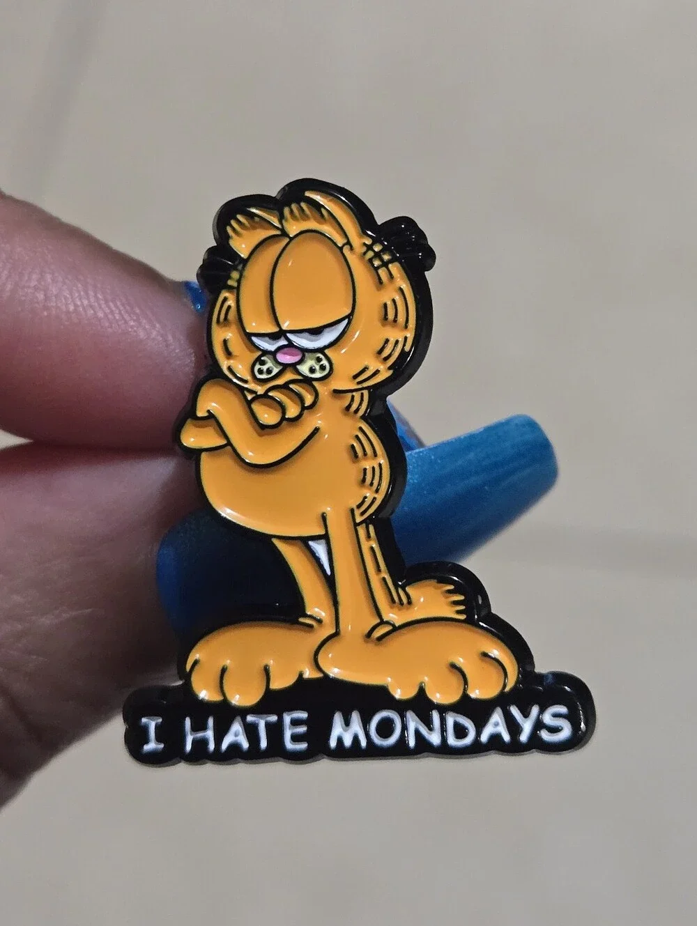 Garfield Enamel Pin - 'I Hate Mondays' Orange Cat